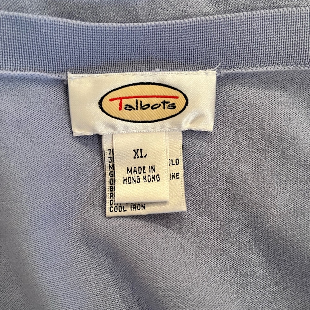 Talbots Periwinkle Lightweight Button-Up Cardigan - image 2